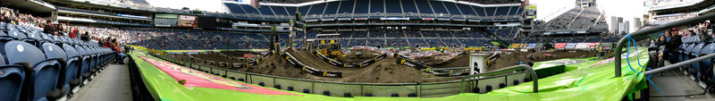 Motocross track in stadium