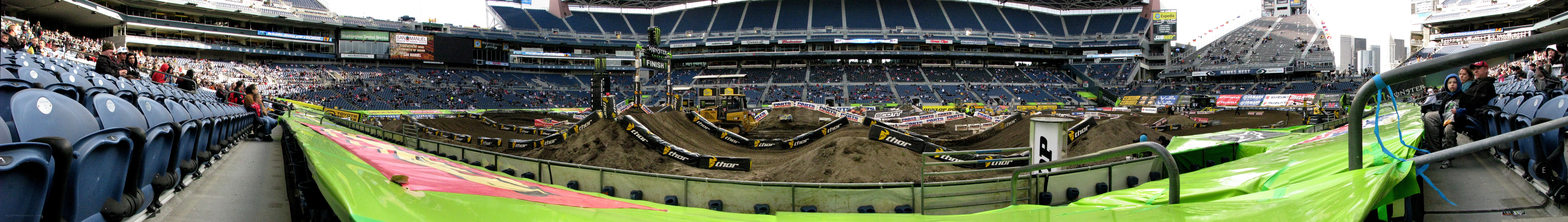 Motocross track in stadium