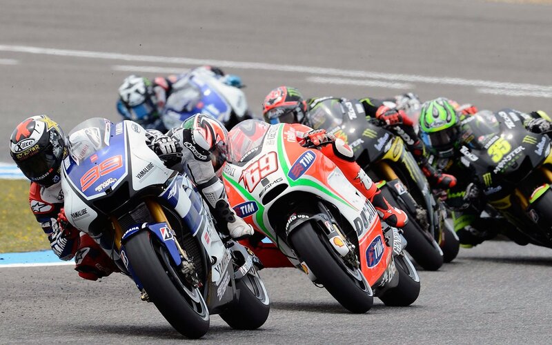 MotoGP racers in action