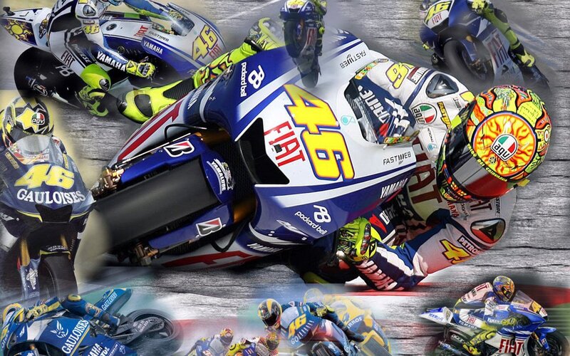 MotoGP racing action collage