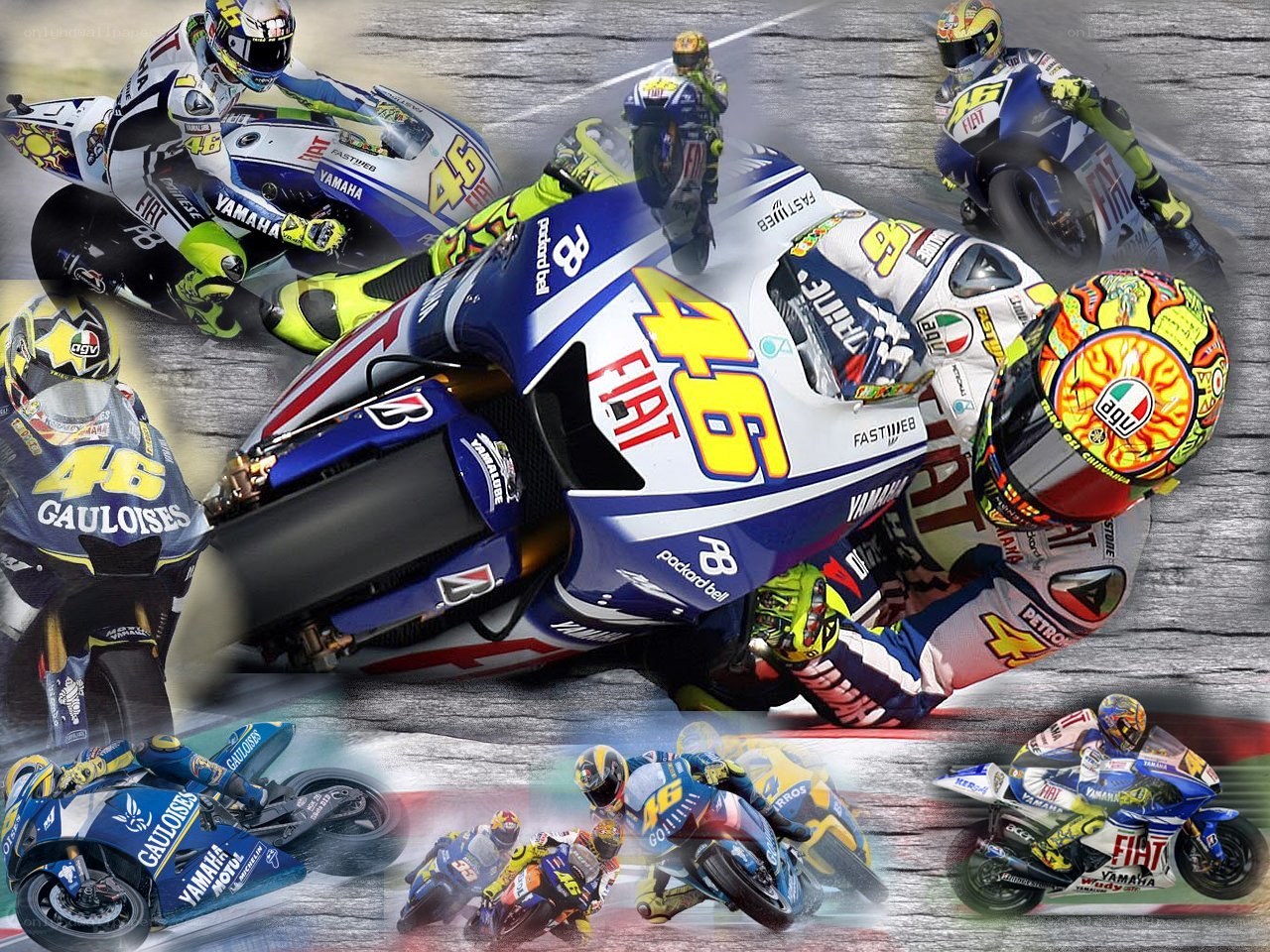 MotoGP racing action collage