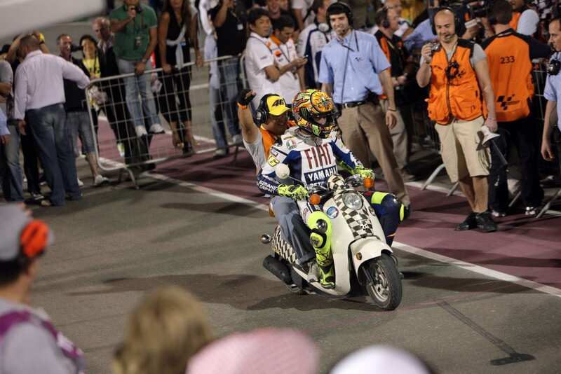 MotoGP rider on a scooter