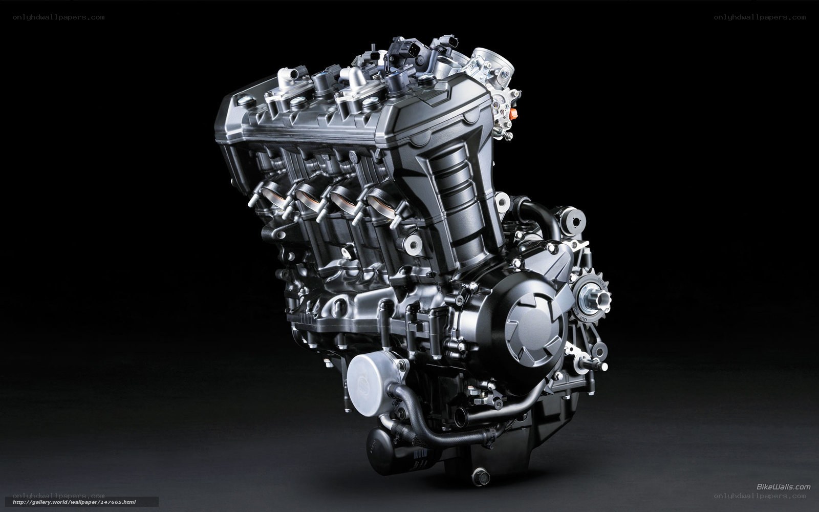 motor engine on black background