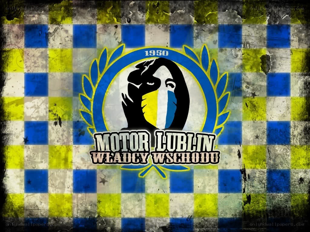 Motor Lublin logo on checkered background
