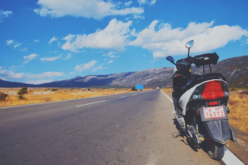 Motor Scooter on Road