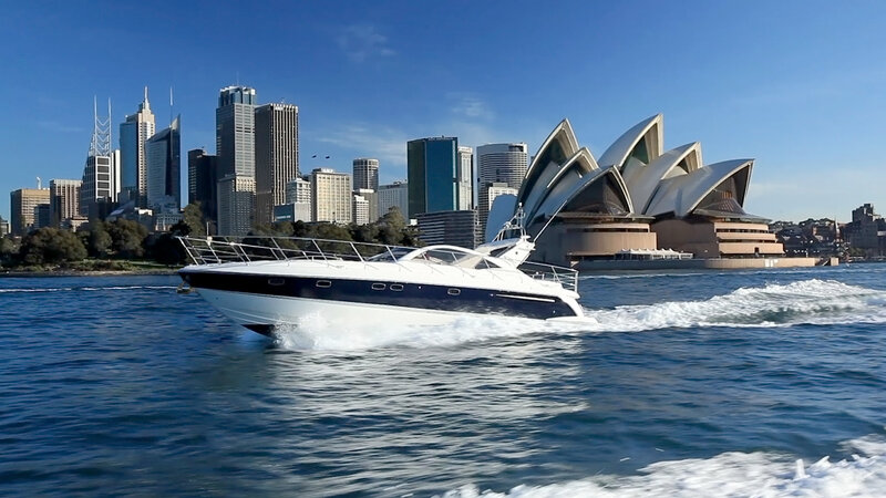 Motor Yacht in Harbor
