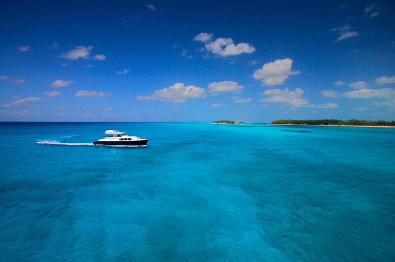Motor Yacht in Turquoise Water