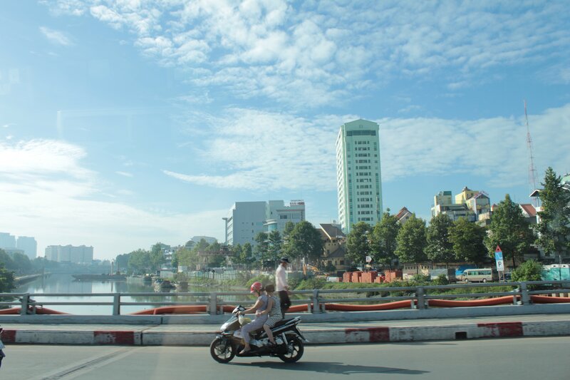 Motorbike on a bridge in Vietnam