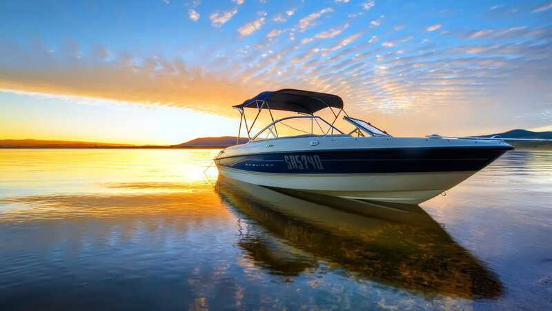 Motorboat on Calm Water