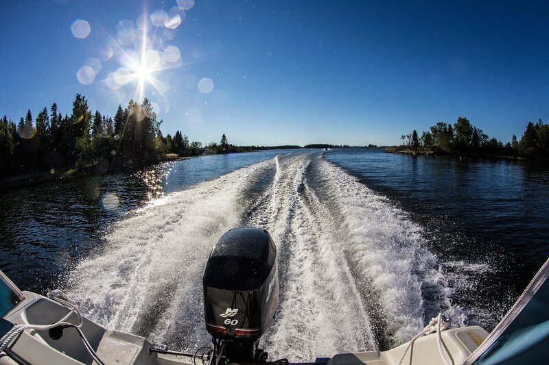 Motorboat on River