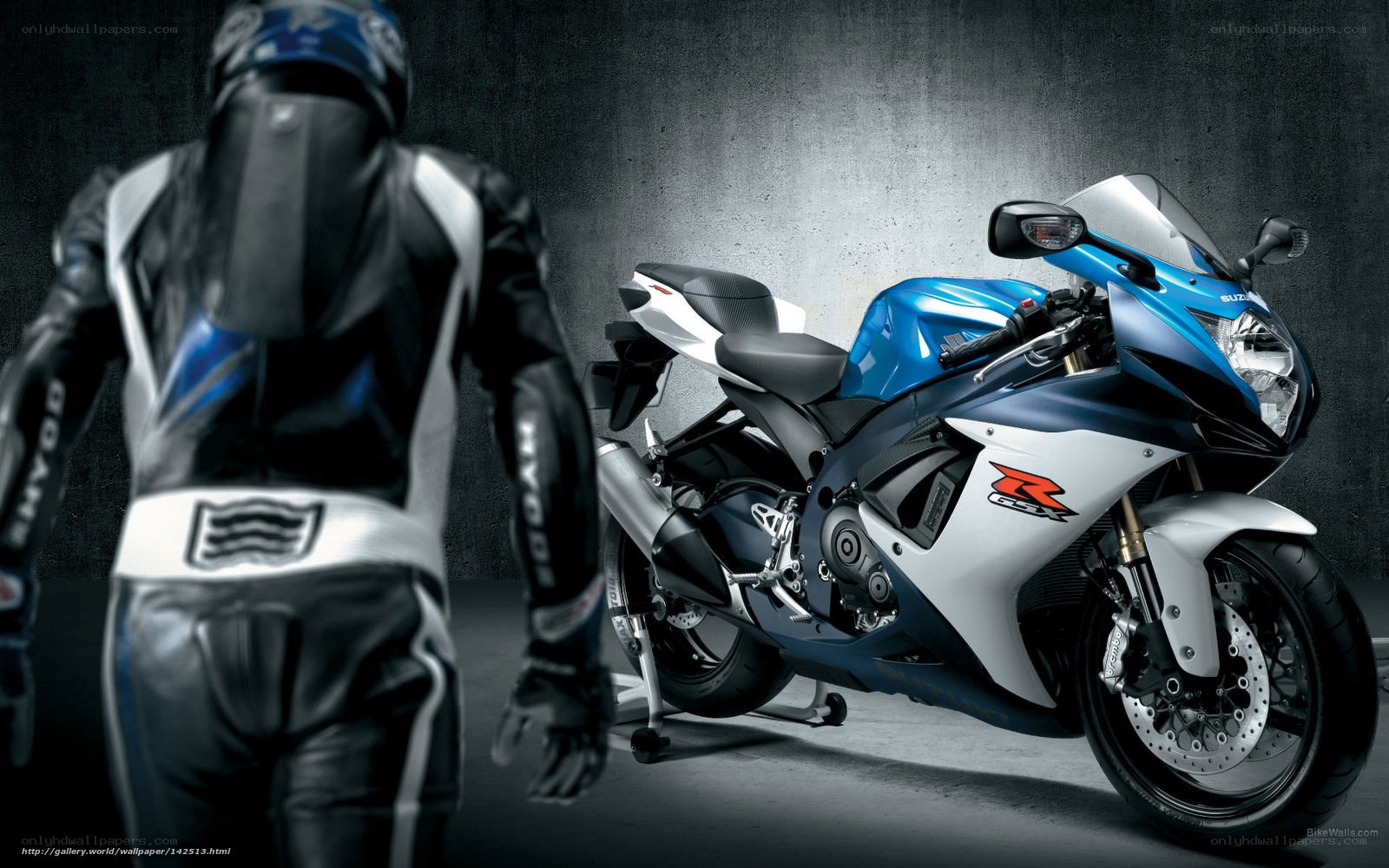 motorcycle and rider in gear