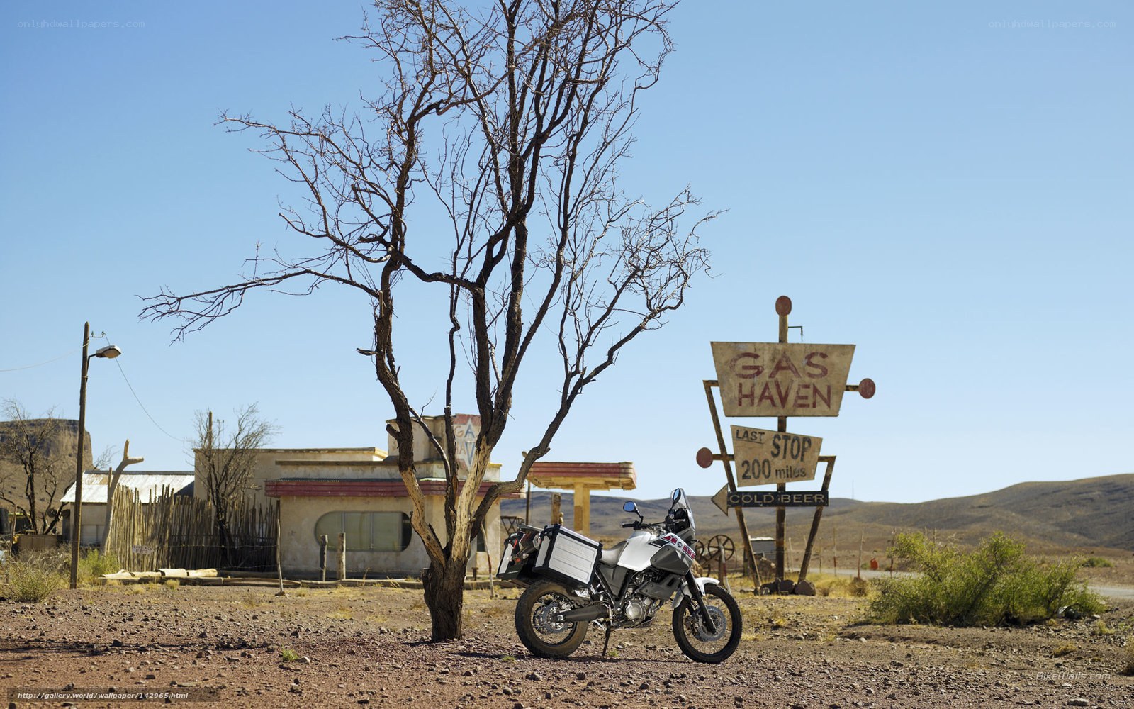 Motorcycle at Gas Haven stop