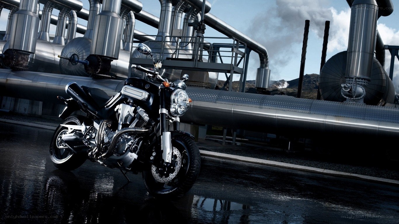 motorcycle at industrial facility