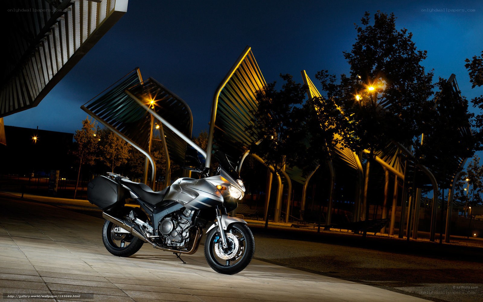 motorcycle at night in city