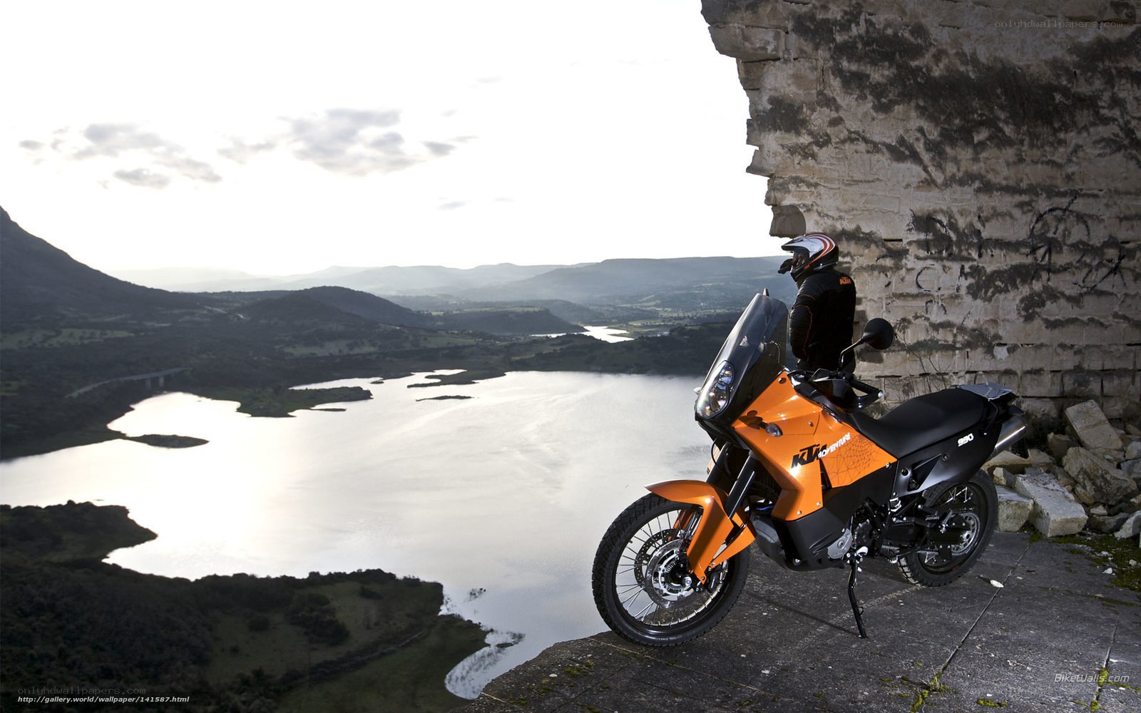 Motorcycle at scenic overlook