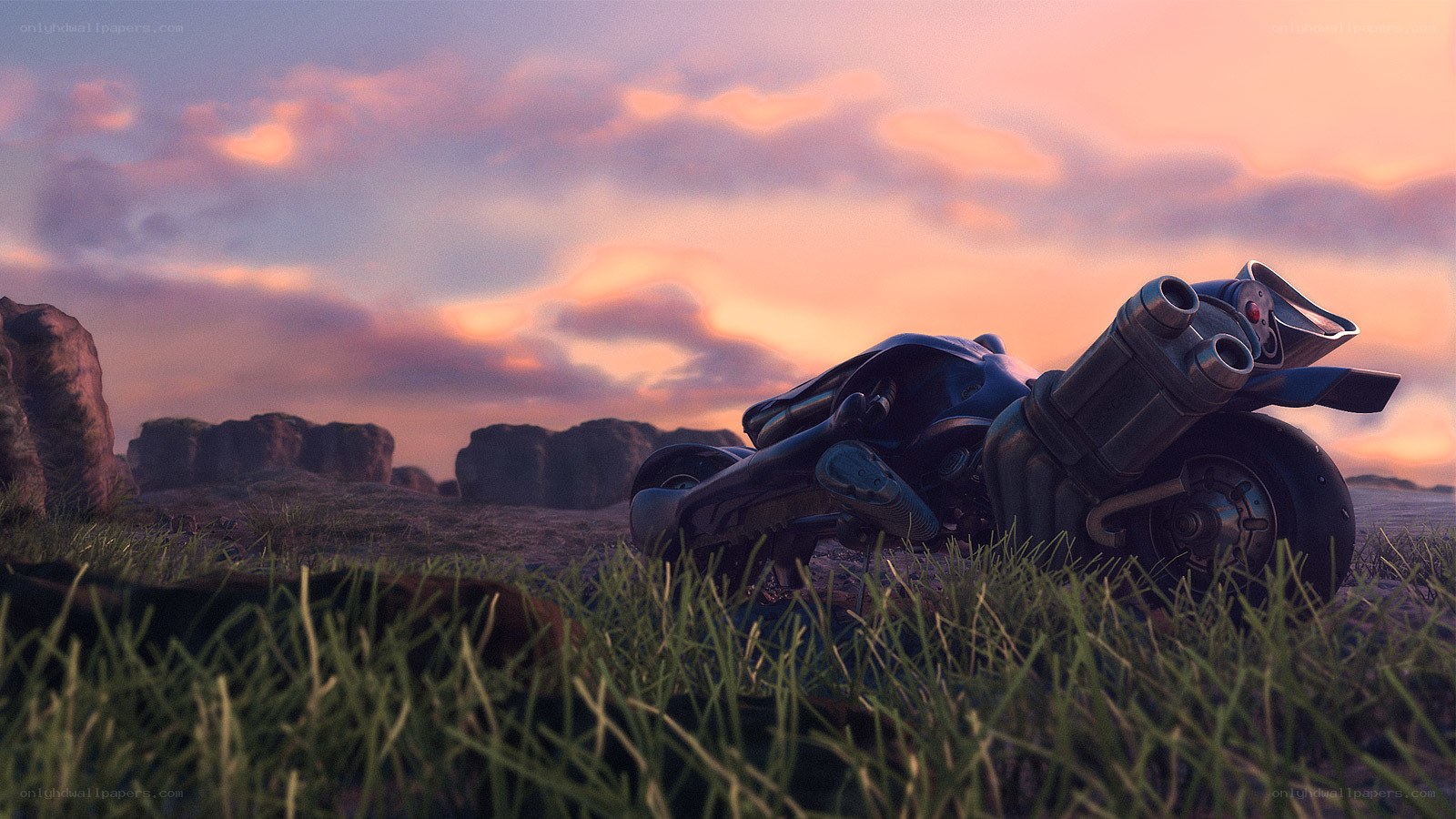 motorcycle at sunset
