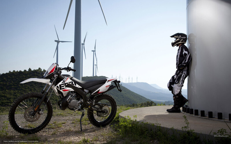 Motorcycle at wind farm