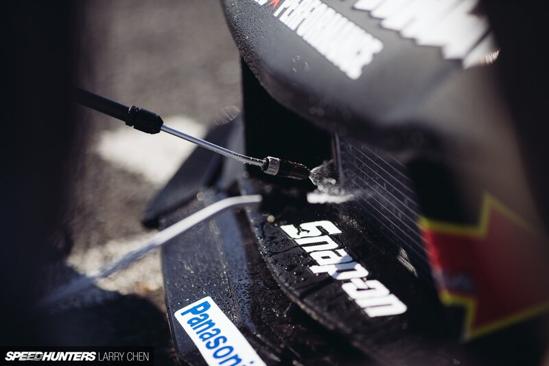 Motorcycle Being Washed