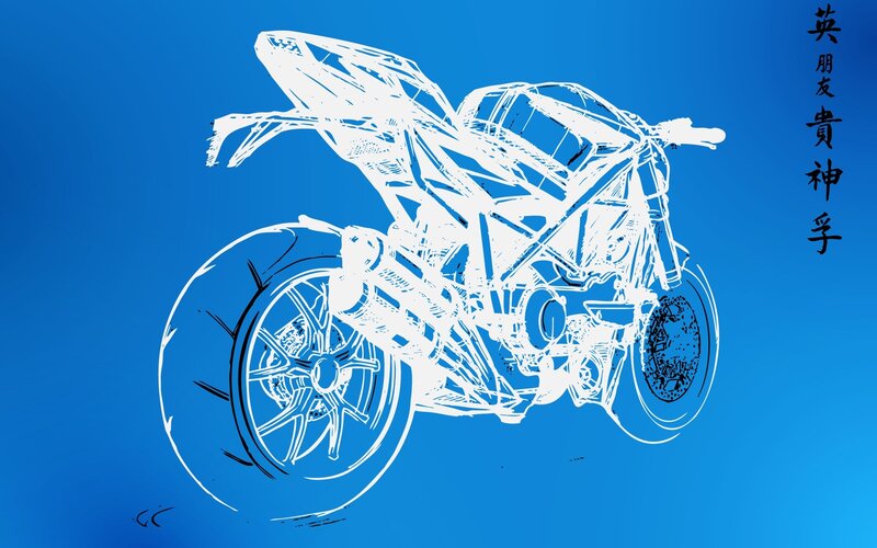 motorcycle blueprint art