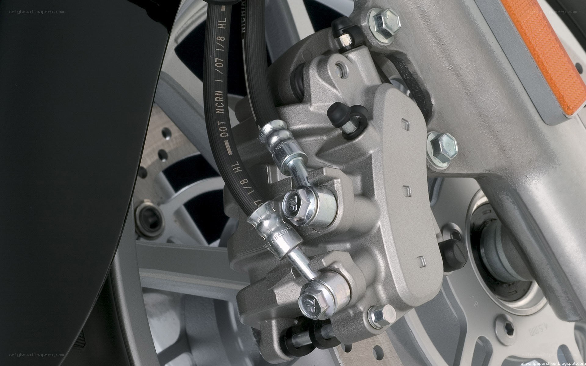 motorcycle brake caliper close-up