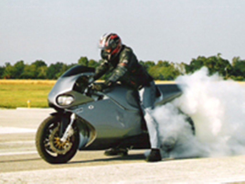 motorcycle burnout on track