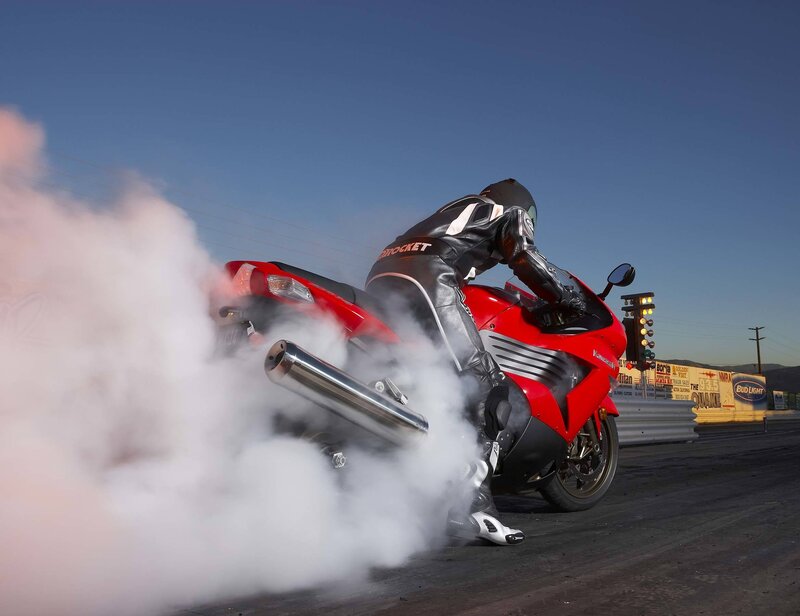 Motorcycle Burnout — Red