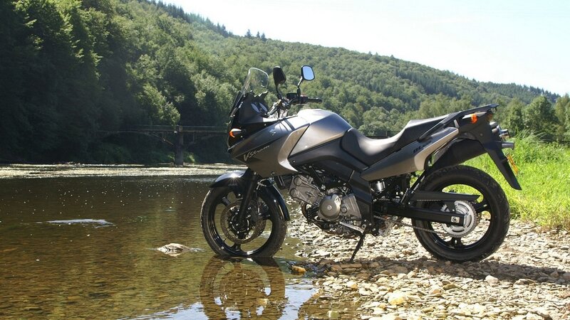 motorcycle by a river