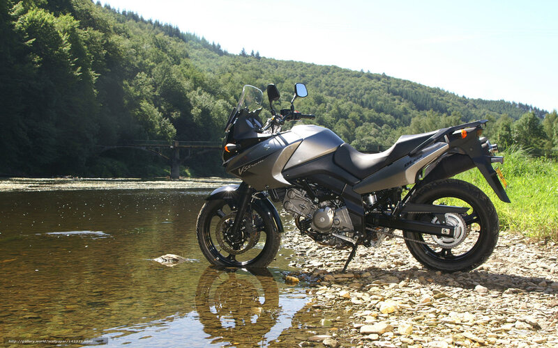 Motorcycle by a river