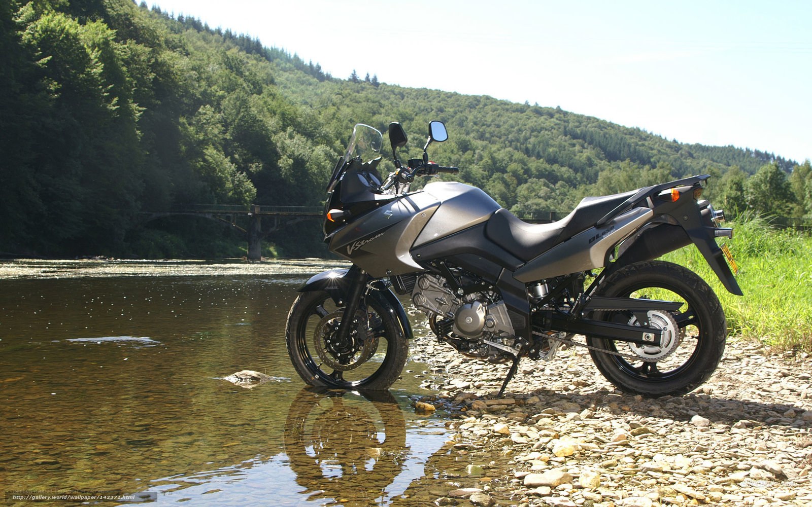 Motorcycle by a river