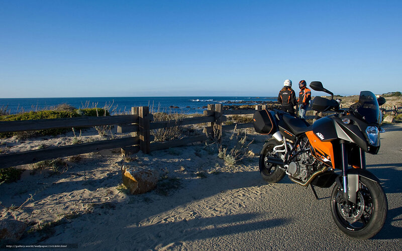 Motorcycle by the ocean