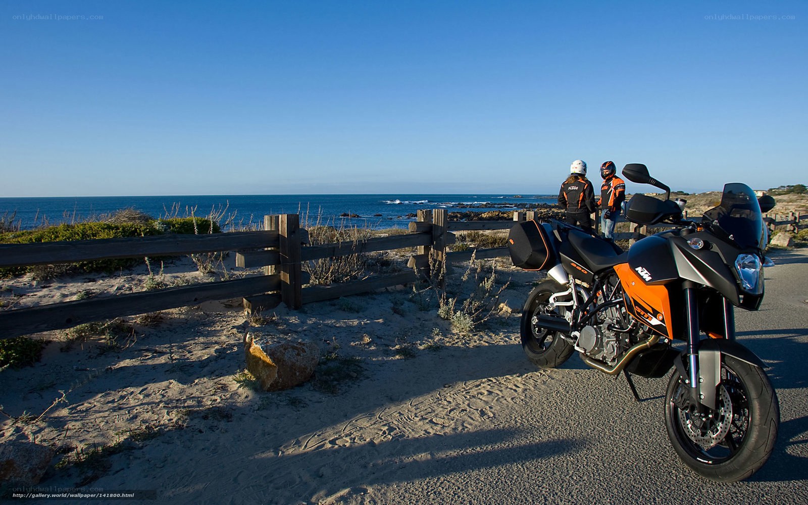 Motorcycle by the ocean