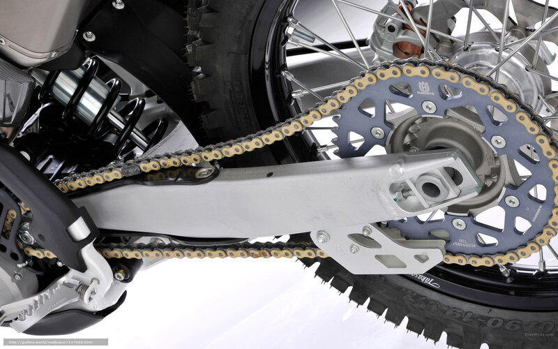 motorcycle chain and rear wheel