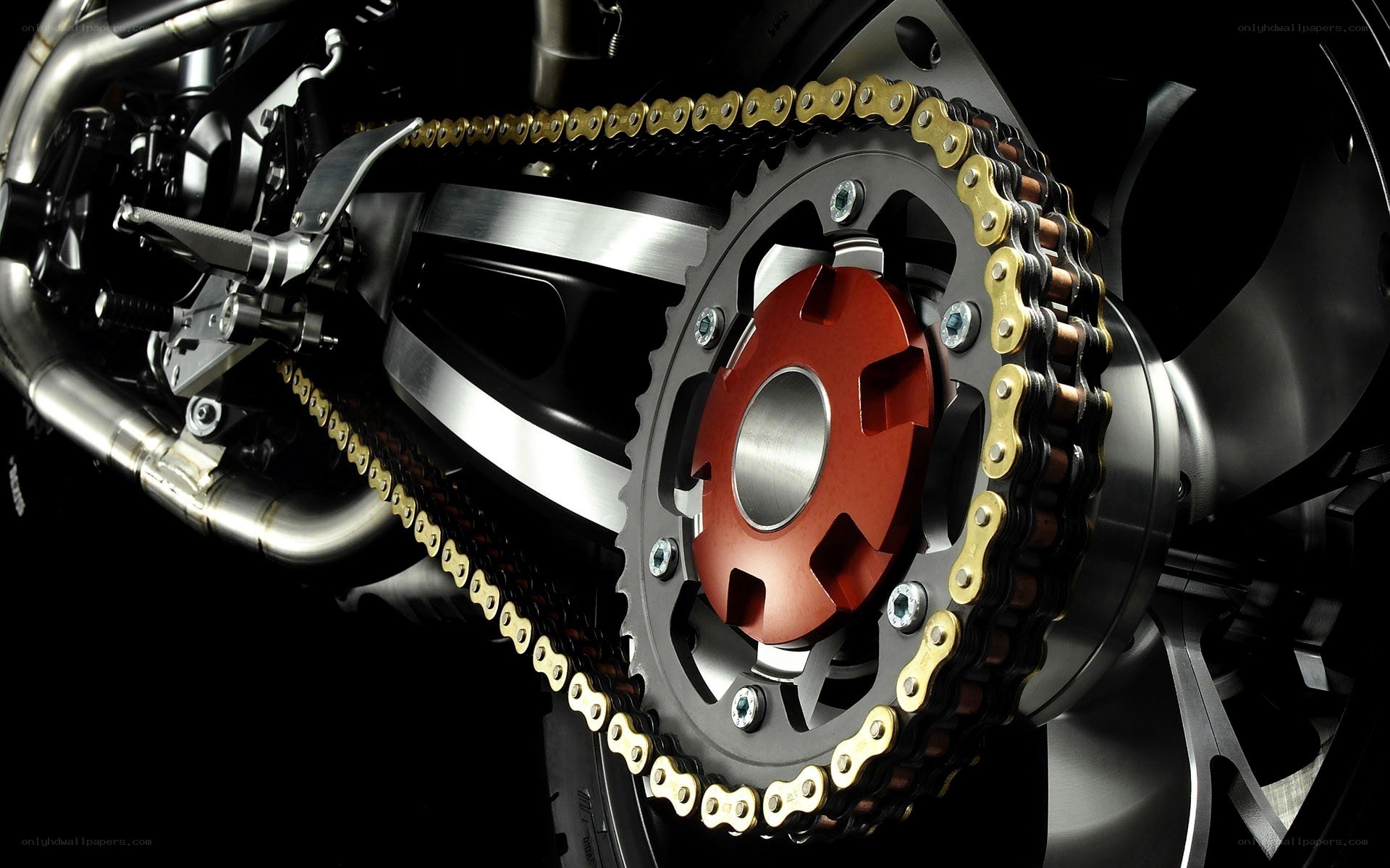 motorcycle chain and sprocket