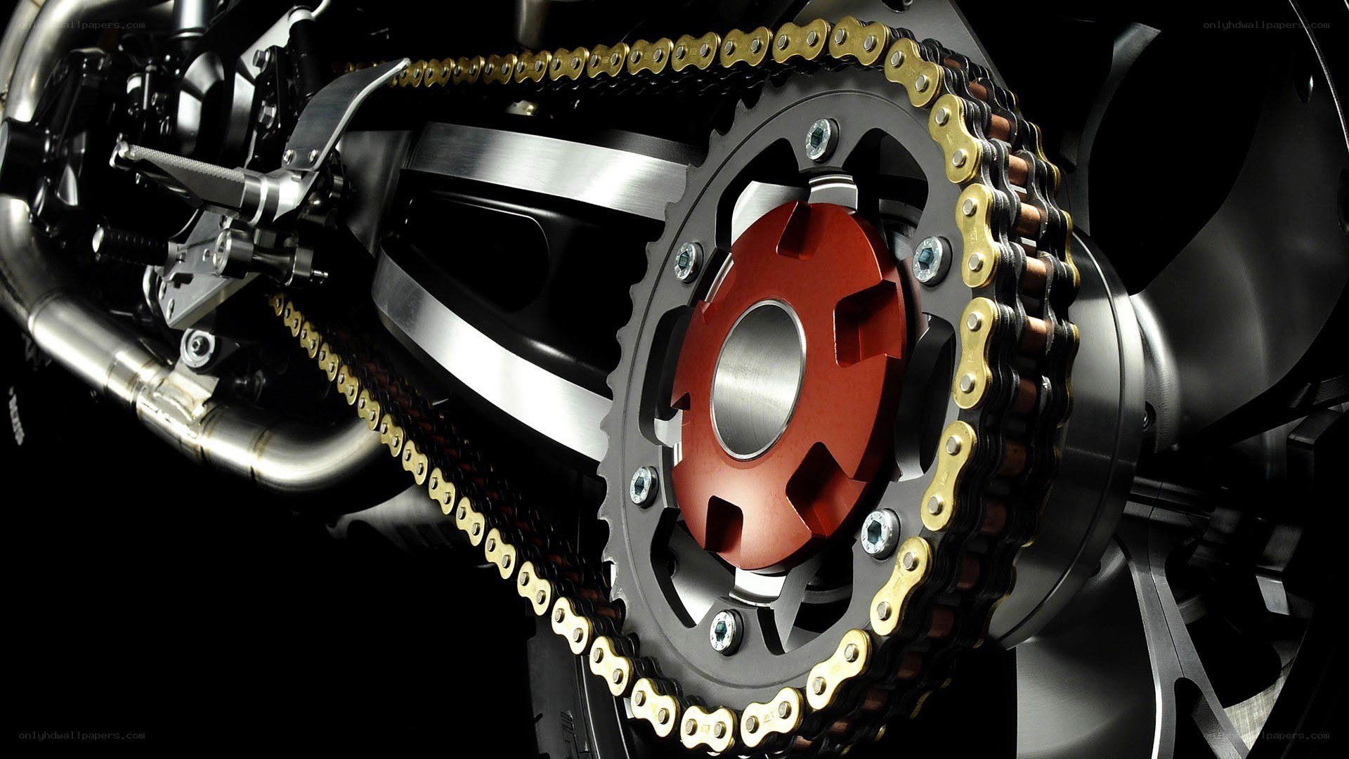 motorcycle chain and sprocket