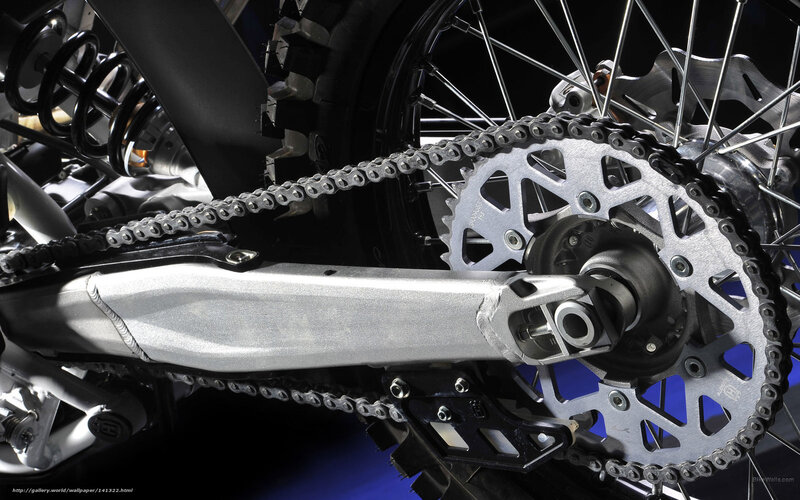 motorcycle chain and wheel detail
