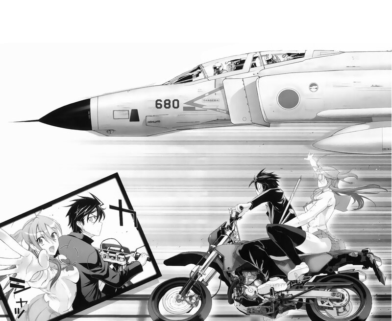 Motorcycle chase with jet