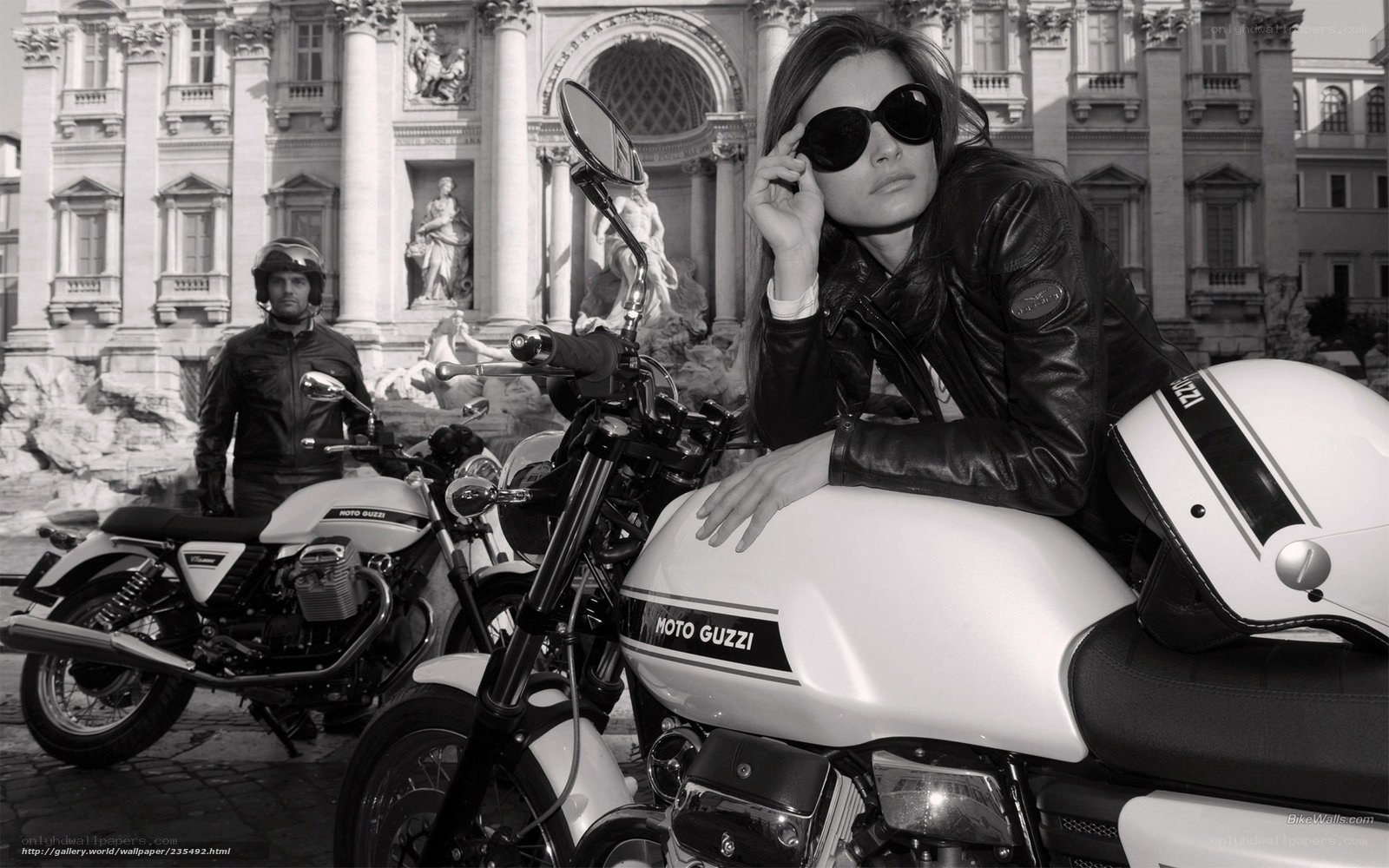 Motorcycle couple in Rome