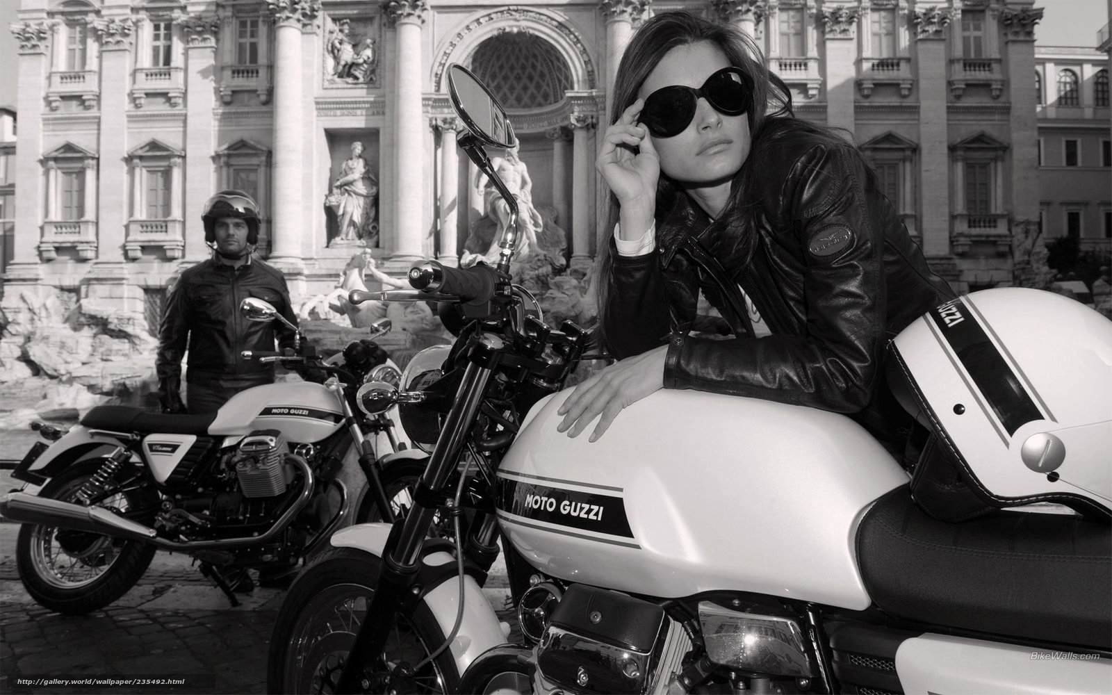 Motorcycle couple in Rome