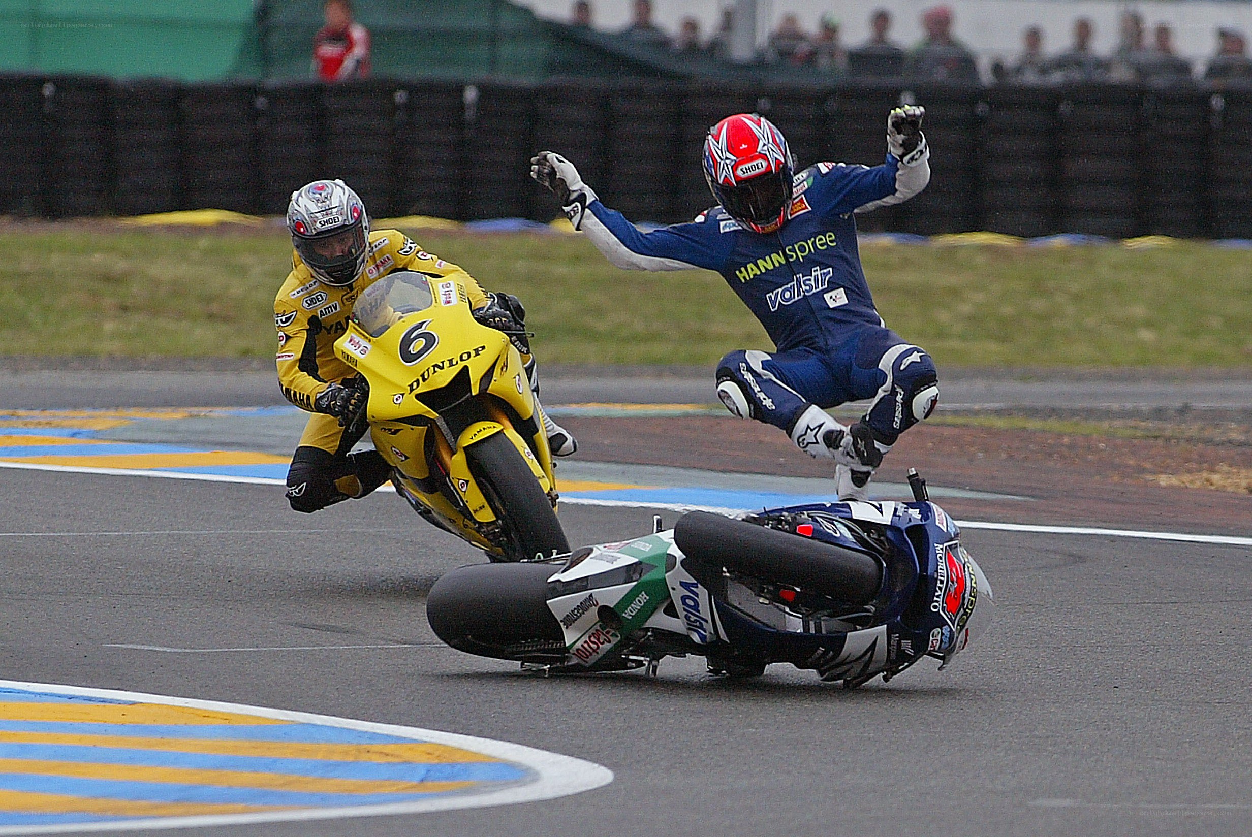Motorcycle crash on track