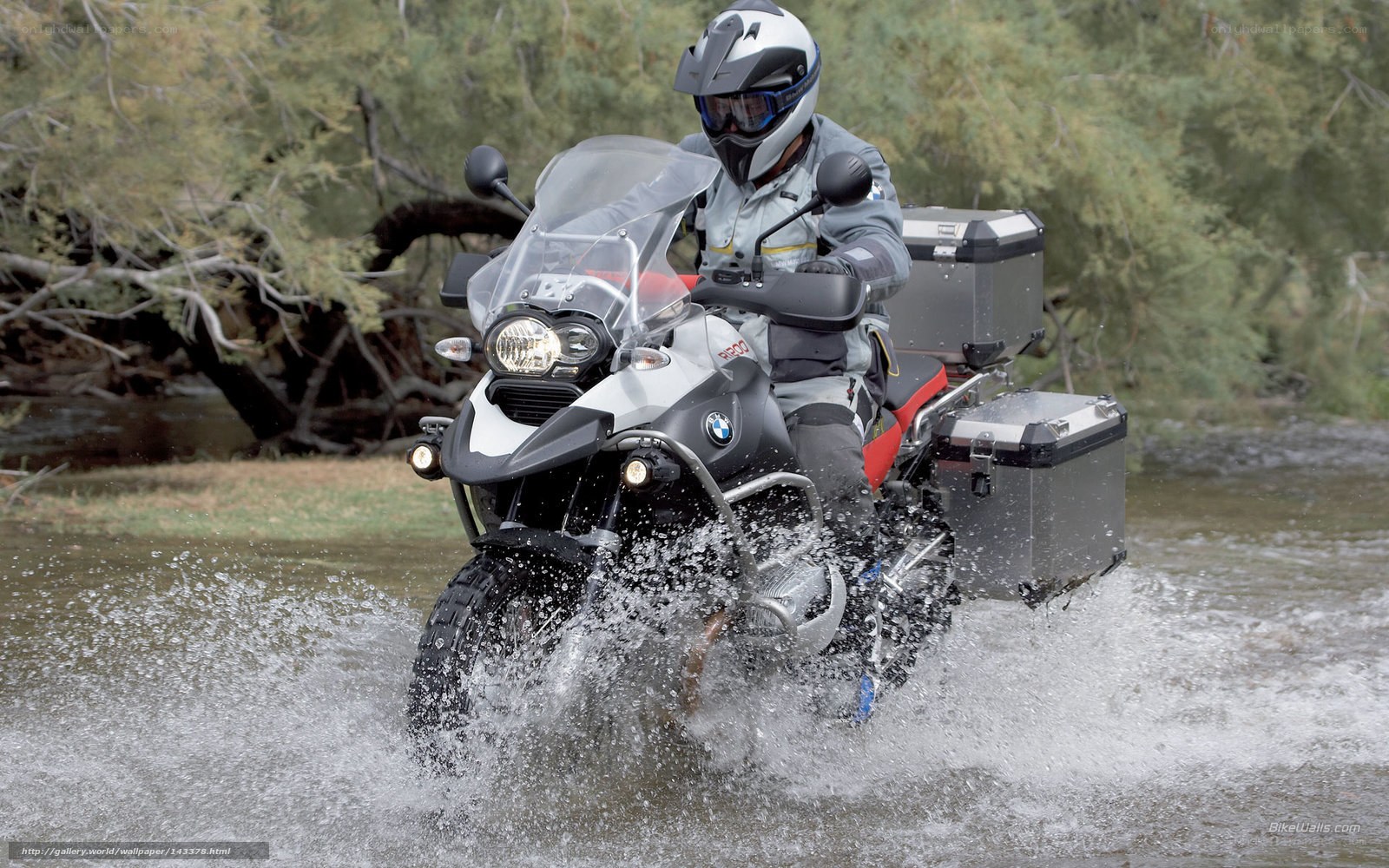 motorcycle crossing river