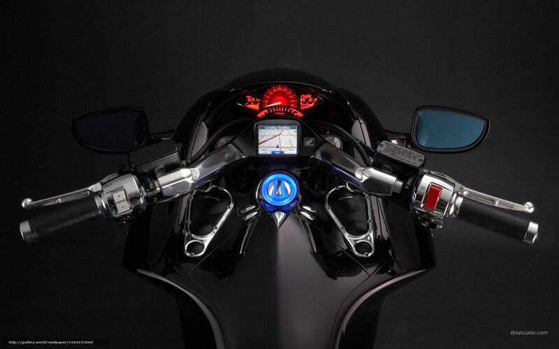 Motorcycle Dashboard — Black, Dramatic, Photograph, Handlebars, Digital Display