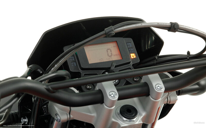 Motorcycle Dashboard — Black, Neutral, Photograph, Handlebars, Digital Display