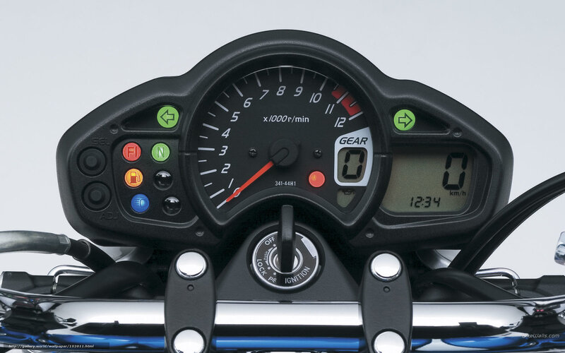 Motorcycle Dashboard — Black, Neutral, Photograph, Handlebars, Instrument Cluster, Key Switch