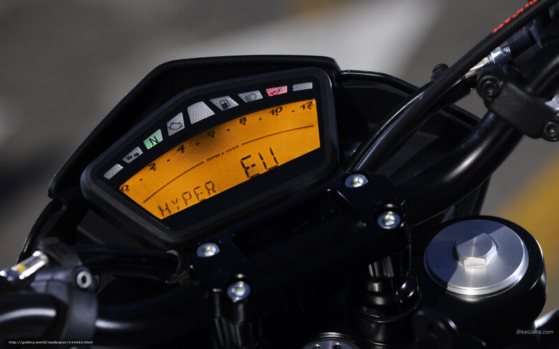 Motorcycle Dashboard — Black, Neutral, Photograph, Handlebars, Instrument Cluster