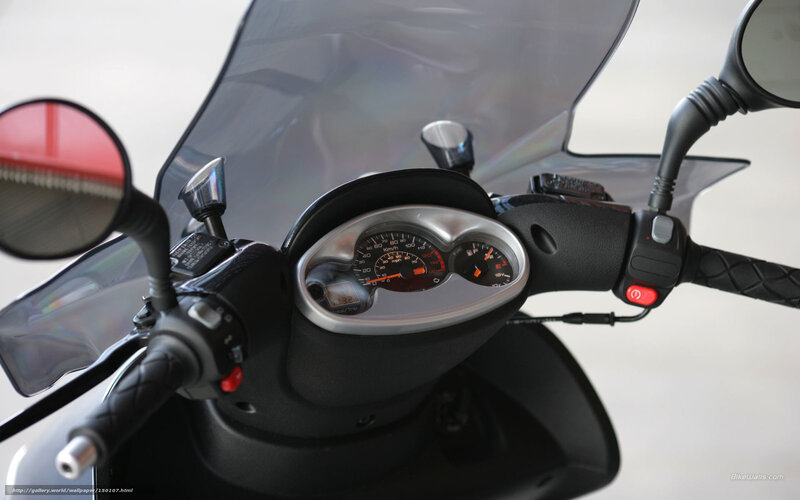 Motorcycle Dashboard — Black, Neutral, Photograph, Handlebars, Mirror