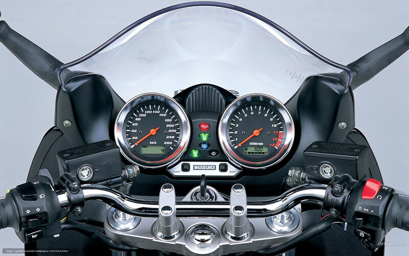 Motorcycle Dashboard — Black, Neutral, Photograph, Handlebars, Windshield, Gauges