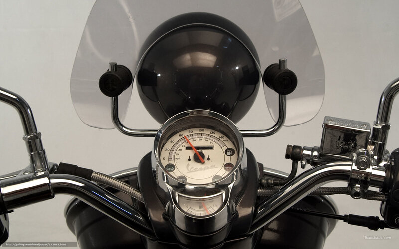 Motorcycle Dashboard — Black, Neutral, Photograph, Handlebars, Windshield, Speedometer