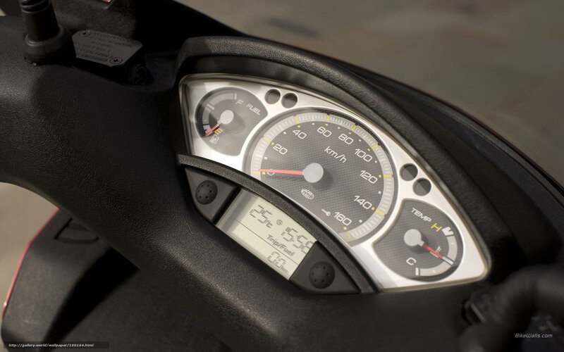 Motorcycle Dashboard — Black, Neutral, Photograph, Speedometer, Fuel Gauge, Temperature Gauge