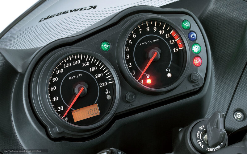 Motorcycle Dashboard — Black, Neutral, Photograph, Speedometer, Tachometer, Fuel Gauge, Clock