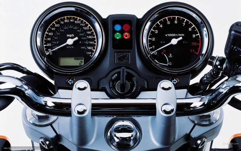 Motorcycle Dashboard — Black, Neutral, Photograph, Speedometer, Tachometer, Handlebars